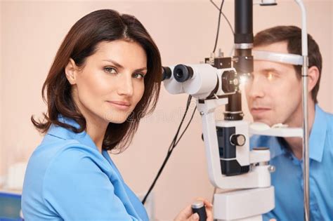 Eye Doctor Diagnostic. Patient at Medical Clinic. Stock Photo - Image of concept, optician ...