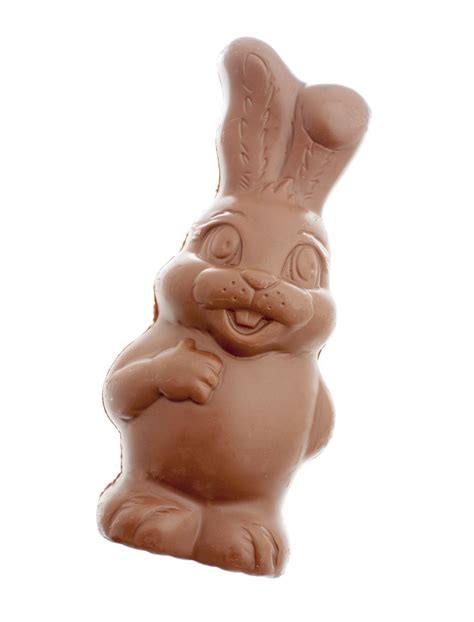 Cute fat happy chocolate bunny Easter egg Creative Commons Stock Image