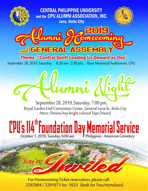 CPUAAI Officers and Committees are set for the 2019 Alumni Homecoming ...