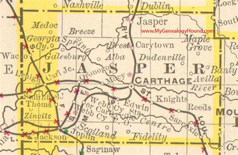 Jasper County, Missouri 1890 Map