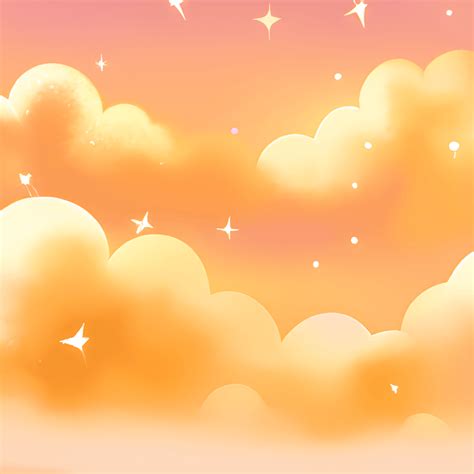 Golden Cotton Candy Clouds Gradient · Creative Fabrica