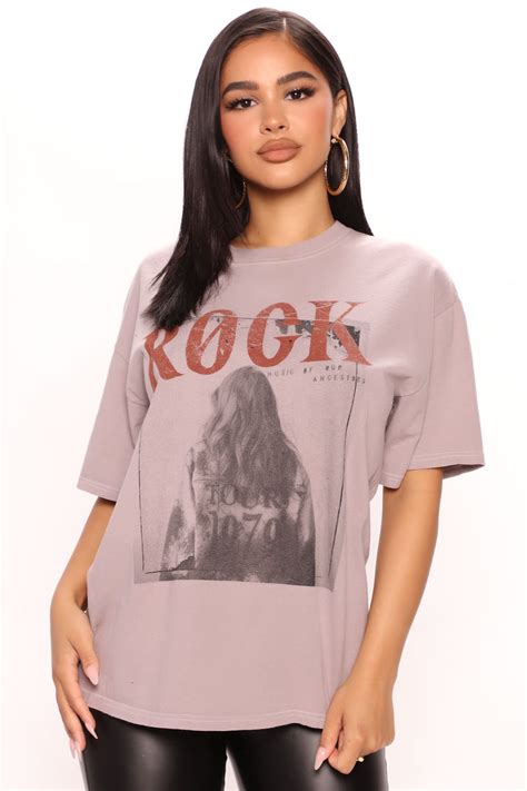 Rock Goddess Washed Tee - Grey | Fashion Nova, Screens Tops and Bottoms ...