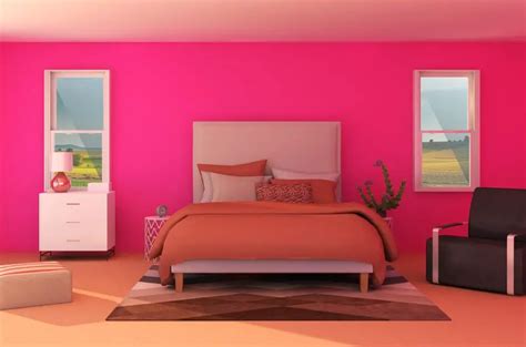 Pink Two Colour Combination for Bedroom Walls