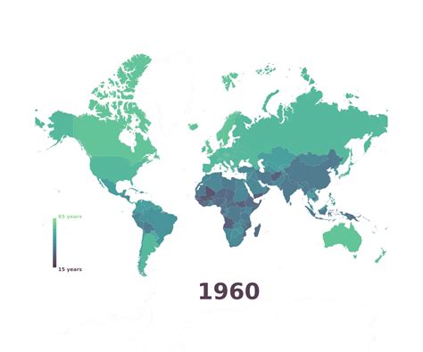 Evolución de la esperanza de vida | World map wall decal, World map poster, World map decal