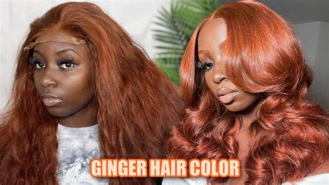 THE BEST FALL HAIR COLOR ON DARKSKIN 🍂 | Ginger/ Auburn Wig | Young ...