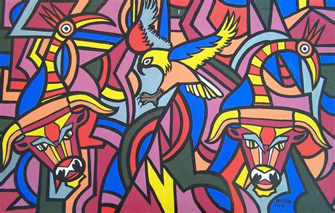 West African Art - Bulls And Birds | African art, African animals, Animal art