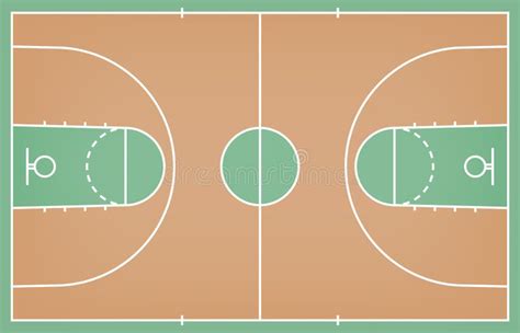 Basketball Court Floor with Line on Wood Texture Background. Vector ...