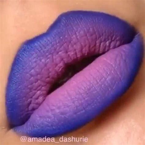 Blue-nude/pink ombre lips | Ombre lips, Ice queen makeup, Makeup hacks tutorials