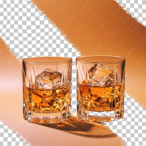 Premium PSD | Close up of whiskey glasses