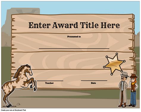 Award Page Template 5 Storyboard by worksheet-templates