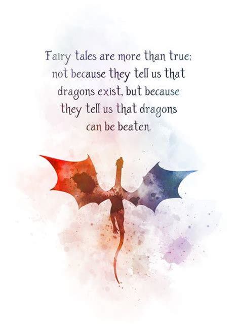 Fairy Tale Dragon Quote ART PRINT Inspirational, Nursery, Gift, Wall Art, Home Decor | Dragon ...