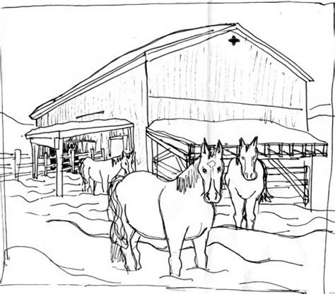 Barn Line Drawing at GetDrawings | Free download