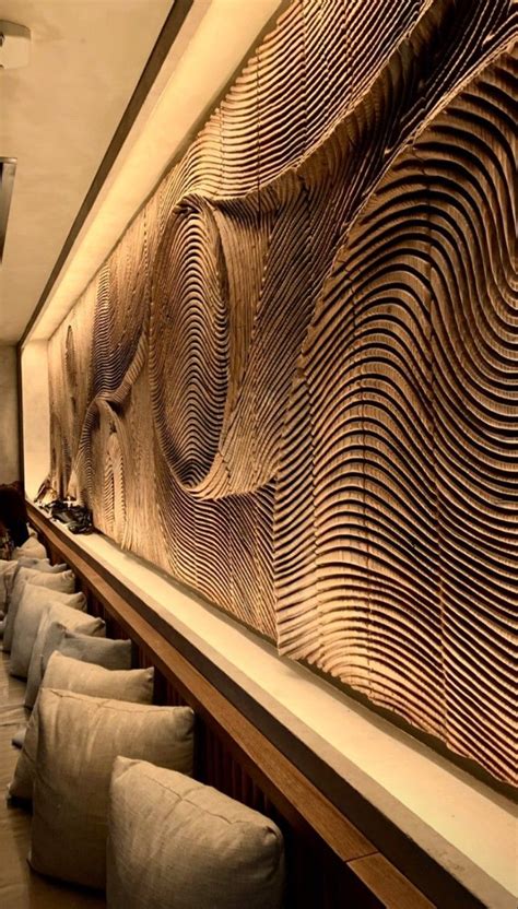 African Interior Design, Bar Interior Design, Cafe Design, Beach Hotel Lobby, Carved Wall Art ...