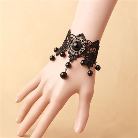 Black Stone Lace Women Hand Jewelry Cute Bracelet Ladies Bracelets ...