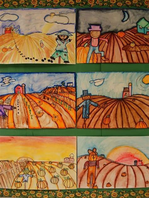 a faithful attempt: One Point Perspective Pumpkin Patch Landscape | Elementary art projects ...