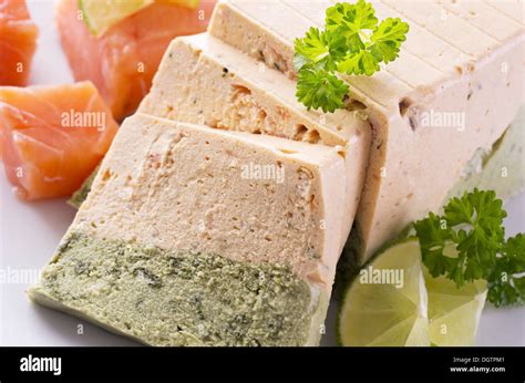 salmon and spinach terrine Stock Photo - Alamy