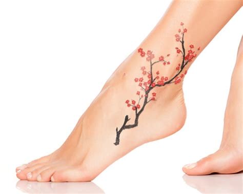 Details more than 75 cherry blossom ankle tattoo super hot - in.coedo.com.vn