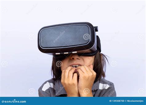 Little Boy Playing Video Games with VR Stock Photo - Image of device, headset: 139308700