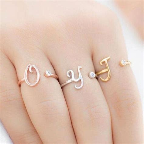 Crystal Initial Ring | Gold initial ring, Initial ring, Bridesmaid jewelry