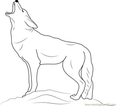 Coyote Howling Coloring Page - Free Coyote Coloring Pages ...