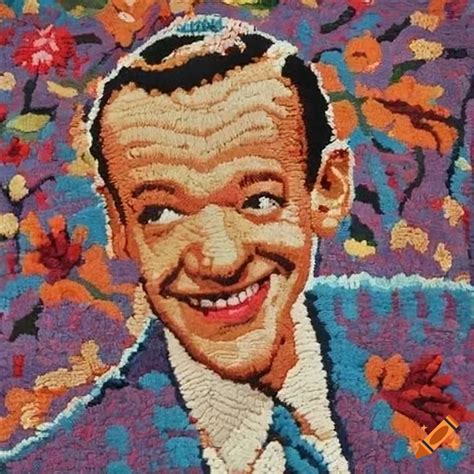 Fred astaire in hooked rug style on Craiyon