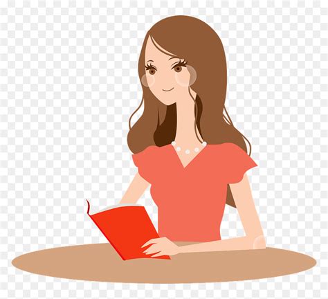 Woman Reading Book Clipart - Te, HD Png Download - vhv