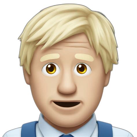 Boris Johnson with a love heart | AI Emoji Generator