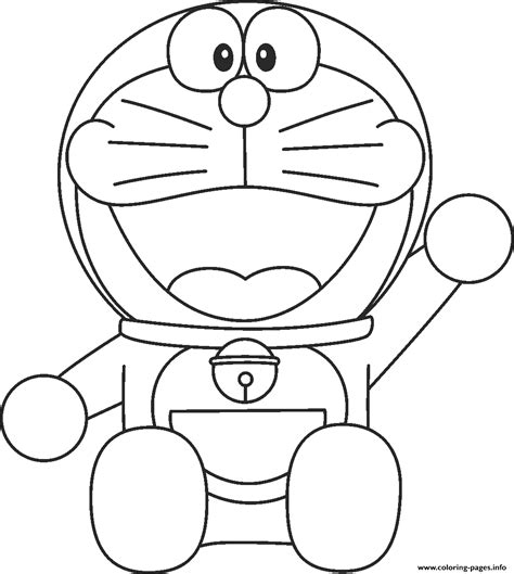 Smiling Doraemon Coloring Pages Freed44a Coloring page Printable