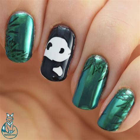 Panda Mirror Nail Art -- Without Gel Polish | Nailzini: A Nail Art Blog