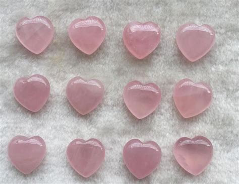 Natural Rose Quartz Heart Shaped Pink Crystal Carved Palm Love Healing Gemstone Lover Gife Stone ...