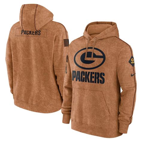 Green Bay Packers 2023 Salute To Service Brown Nike Club Pullover Hoodie