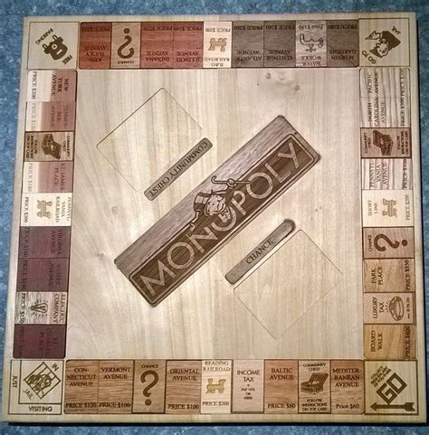 I made it in wood shop. Wooden monopoly board | Custom board games ...