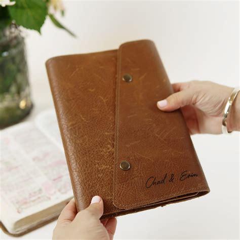 Premium Top Grain Leather Journal Cover - Chad and Erin