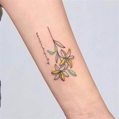 Lily Flower Tattoo on Forearm by som