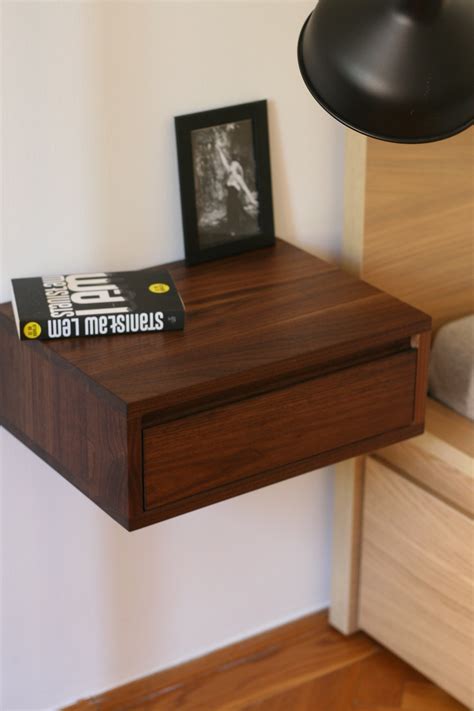 Minimalist Black Walnut Floating Nightstand with Drawer – WE ON WOOD