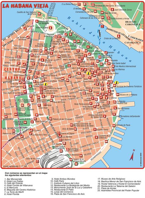 La habana vieja mapa de la ciudad - casco Antiguo mapa de la Habana (Cuba)