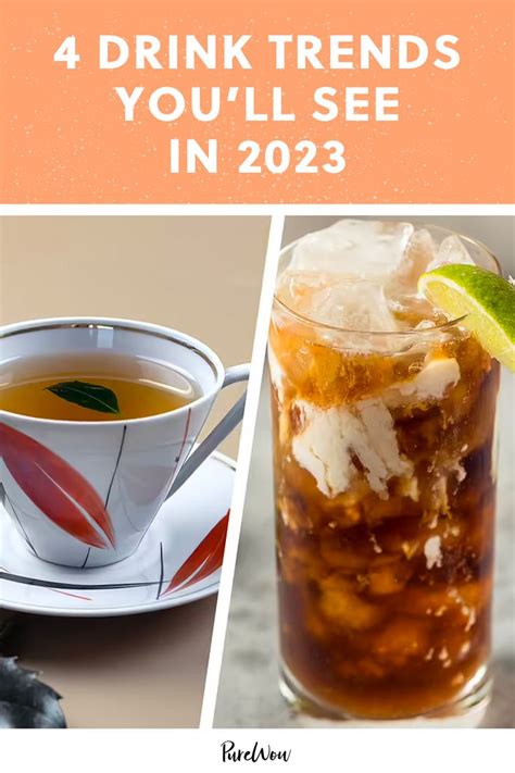 four different drinks with the words 4 drink trend you'll see in 202 on ...