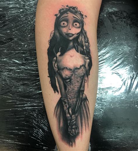 Corpse bride tattoo #timburton #tattoo #tattooart #tattoodesign #corpsebride #calftattoo # ...