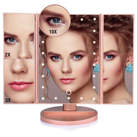 Tri fold Touch Screen Portable Table Led Vanity Makeup
