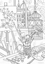 Artist’s Table – Favoreads Coloring Club sketch template