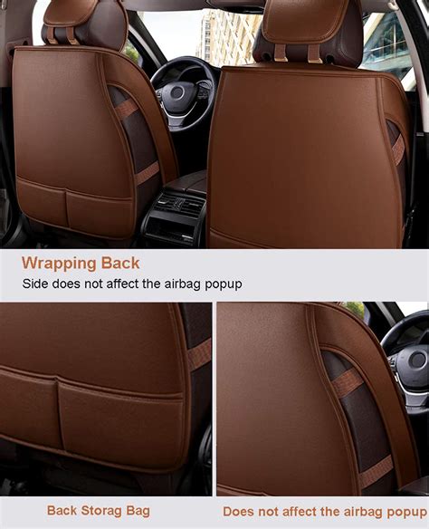 Mopow Car Seat Covers Full Set Leather Black Fine Workmanship Adjustable One-Piece Integrated ...