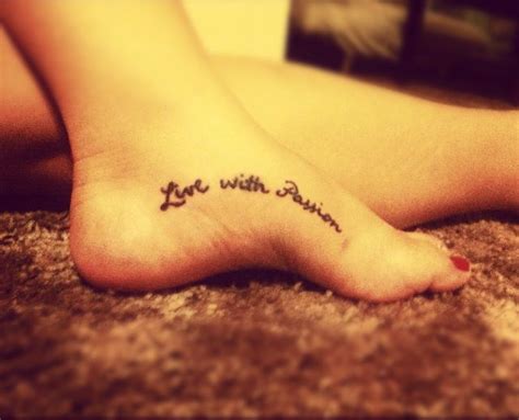My new tattoo! Live life with passion. With no regrets. And live to the fullest because you only ...