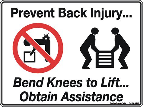 Prevent Back Injury Sign
