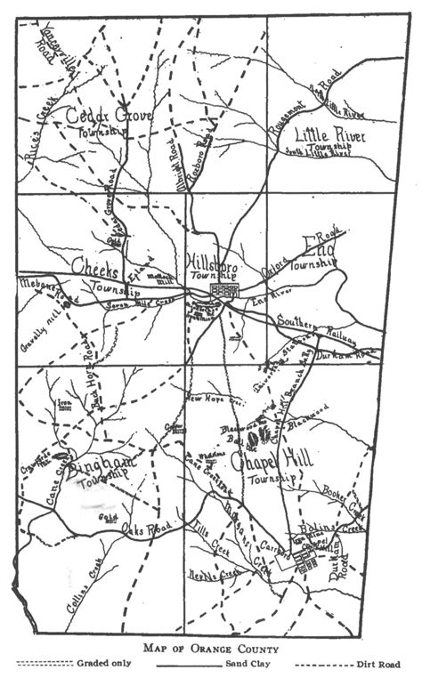 Orange County, North Carolina historic information cache - county maps