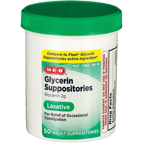 HEB Adult Glycerin Suppositories - Shop Digestion & Nausea at H-E-B