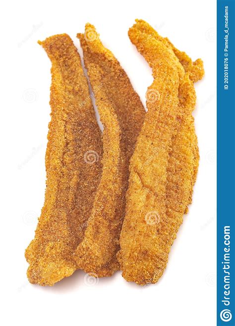 Breaded and Fried Fish Fillets on a White Background Stock Photo - Image of meal, crispy: 202018076