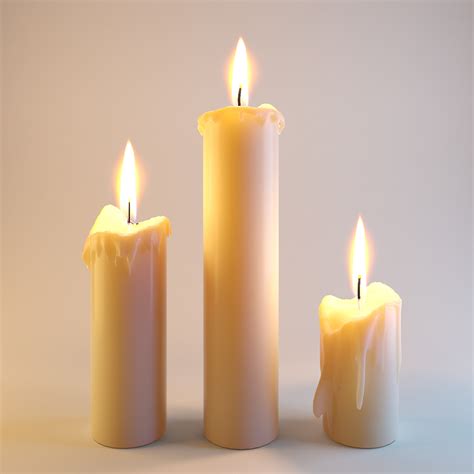 melted candles 3d model