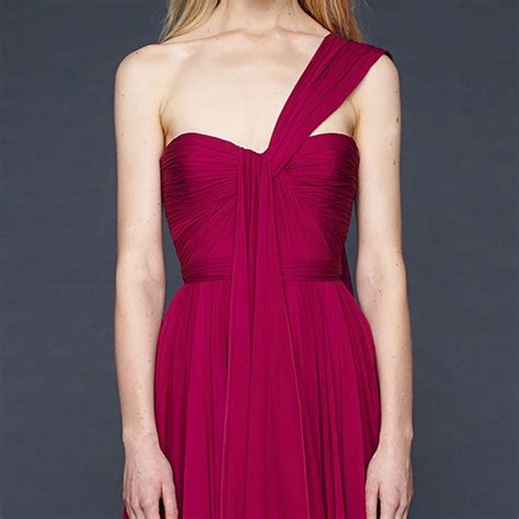 Classic ruby red dress at Reem Acra Pre-Fall 2016....