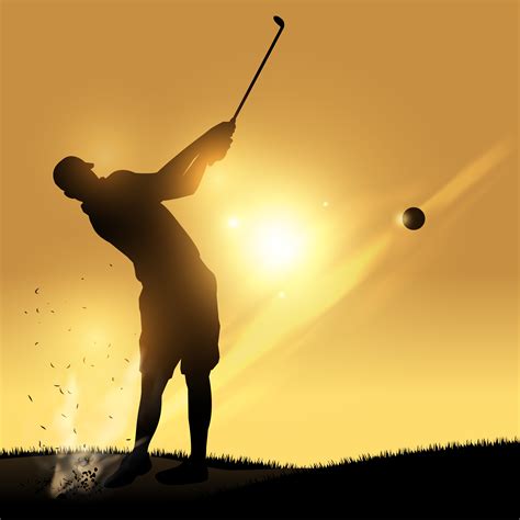 Golfer swing sunset 640507 Vector Art at Vecteezy