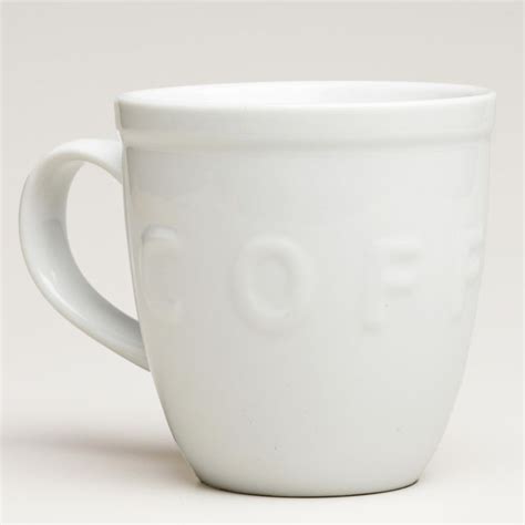 White Embossed Coffee Mugs, set of 2 | World Market | Mugs, Coffee mugs, Unique coffee mugs